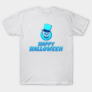 Blue Comics Style Happy Halloween Skeleton Sticker Coolest Gift Idea for Kids T-Shirt